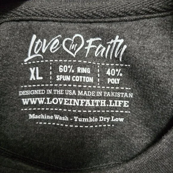 Love in Faith Fall Embroidered Football “Tis The Season” Gray Crewneck Sweater - Picture 4 of 5